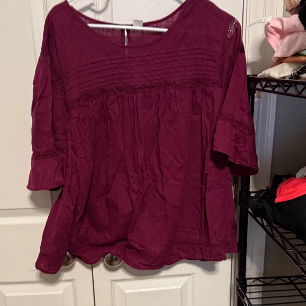 Old Navy Women's Rich Burgundy Blouse
